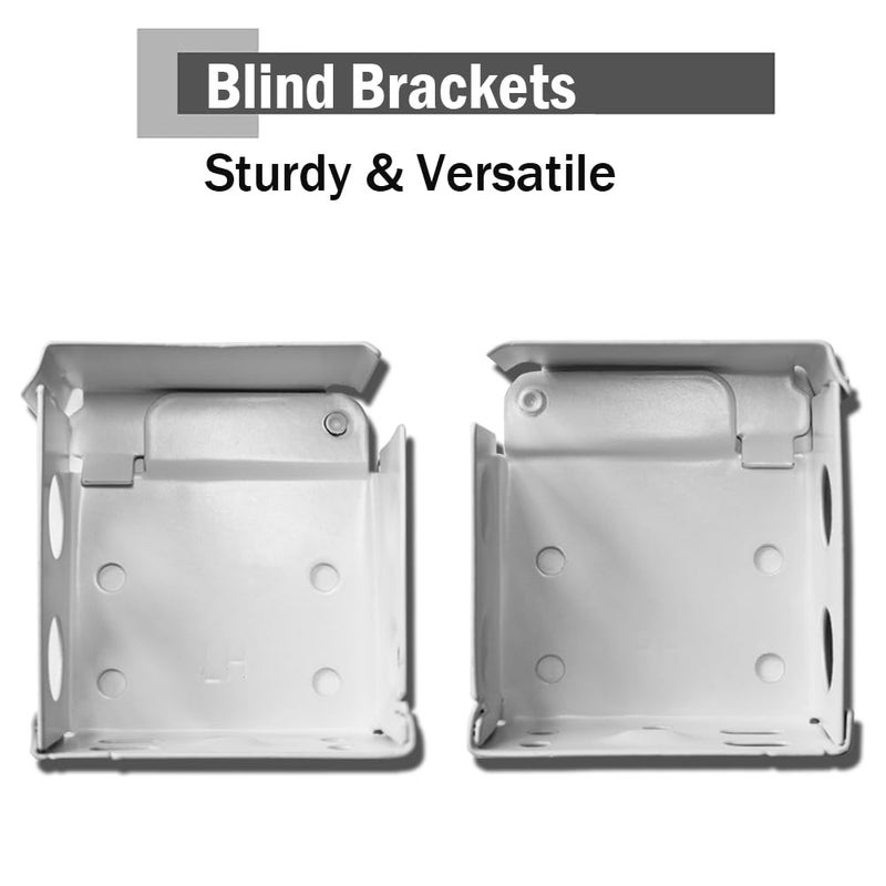 lofrcin 2PCS Mini Blind Brackets, Metal Window Blind Brackets, 2 inch White Window Blinds Headrail Holder Bracket for High Profile Blinds - Image 5